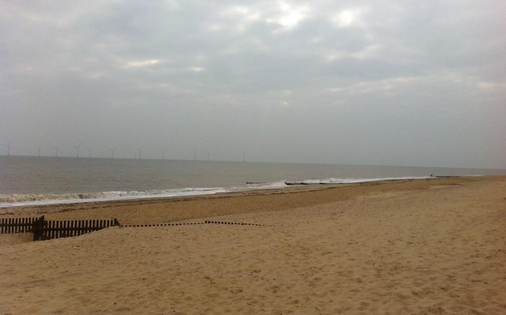 The beach at Caister-on-Sea, close to Driftwood Cottage